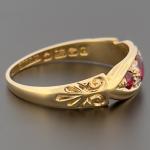Vintage 18ct Gold Ruby and Diamond Ring Size P