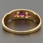 Vintage 18ct Gold Ruby and Diamond Ring Size P