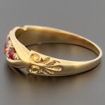 Vintage 18ct Gold Ruby and Diamond Ring Size P