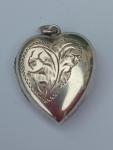 Engraved Sterling Silver Heart Photo Locket Pendant