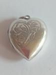Engraved Sterling Silver Heart Photo Locket Pendant