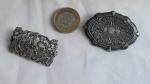 Edwardian Silver Floral Filigree Brooch Pair