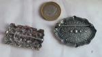 Edwardian Silver Floral Filigree Brooch Pair