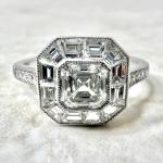Art Deco 2 Ct Asscher Cut Diamond Engagement Ring