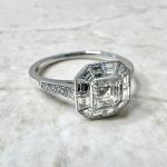 Art Deco 2 Ct Asscher Cut Diamond Engagement Ring