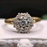 Vintage 18ct Gold Diamond Cluster Engagement Ring