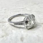 Art Deco 2 Ct Asscher Cut Diamond Engagement Ring