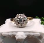 Vintage 18ct Gold Diamond Cluster Engagement Ring