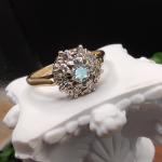 Vintage 18ct Gold Diamond Cluster Engagement Ring