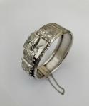 Victorian Sterling Silver Hinged Buckle Bangle