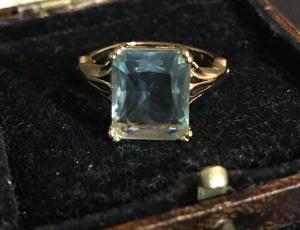 Aquamarine Vintage Ring in 18K Gold Plated