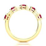 Vintage Ruby and Diamond Wedding Band Ring