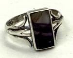 Early Victorian Sterling Silver Blue John Ring