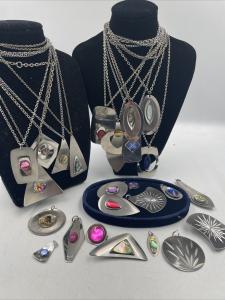 23 Vintage Stainless Steel Costume Jewelry Pieces