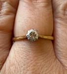 Vintage 18ct Yellow Gold Platinum Diamond Ring Size S