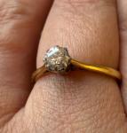 Vintage 18ct Yellow Gold Platinum Diamond Ring Size S