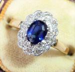 Art Deco 18ct Gold Sapphire and Diamond Ring