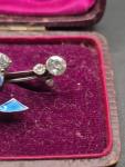 Sterling Silver 935 Enamel Bow Brooch