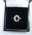 Art Deco 18ct Gold Sapphire and Diamond Ring