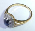 Art Deco 18ct Gold Sapphire and Diamond Ring
