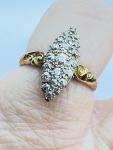 Elegant 1886 Diamond Marquise Antique Ring in Gold