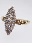 Elegant 1886 Diamond Marquise Antique Ring in Gold