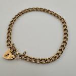 9ct Gold Antique Curb Bracelet - 7in, 4.5mm Wide