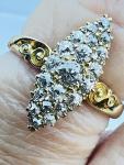 Elegant 1886 Diamond Marquise Antique Ring in Gold