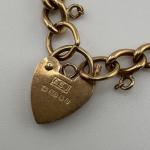 9ct Gold Antique Curb Bracelet - 7in, 4.5mm Wide