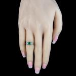 Edwardian Emerald Diamond Trilogy Ring 0.75ct