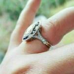 Art Deco Diamond Sapphire 14K White Gold Ring