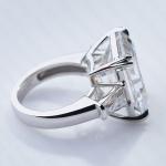 Emerald Moissanite Three Stone Engagement Ring