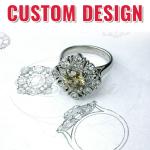 Art Deco Diamond Sapphire 14K White Gold Ring