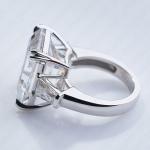 Emerald Moissanite Three Stone Engagement Ring