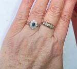 Art Deco 18ct Gold Platinum Sapphire Diamond Ring