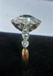 Art Deco 18ct Gold Platinum Sapphire Diamond Ring