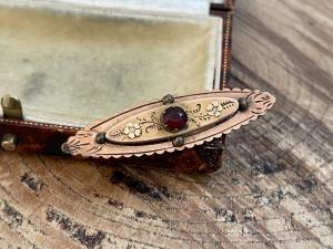 Victorian Gold Fronted Forget Me Not Brooch