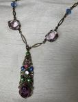 Czech Filigree Necklace with Stone Accents