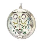Vintage Silver Enamel Compact Pendant Locket
