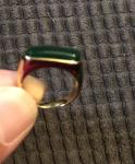 Vintage Green Gemstone Ring in 18K Gold