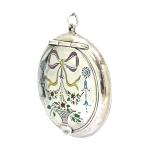 Vintage Silver Enamel Compact Pendant Locket