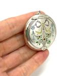 Vintage Silver Enamel Compact Pendant Locket