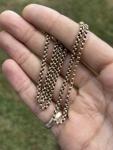 Edwardian 9ct Gold Rolo Belcher Chain Necklace