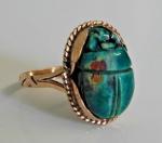 Antique Egyptian Rose Gold Scarab Ring