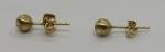 Art Deco 9ct Gold Vintage Globe Stud Earrings