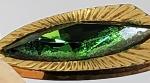 Vintage Art Deco Gilt Green Paste Dangly Earrings