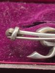 Sterling Silver 935 Enamel Bow Brooch