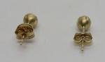 Art Deco 9ct Gold Vintage Globe Stud Earrings