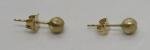 Art Deco 9ct Gold Vintage Globe Stud Earrings