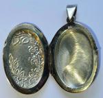 Elegant Antique English Silver Locket with Chain